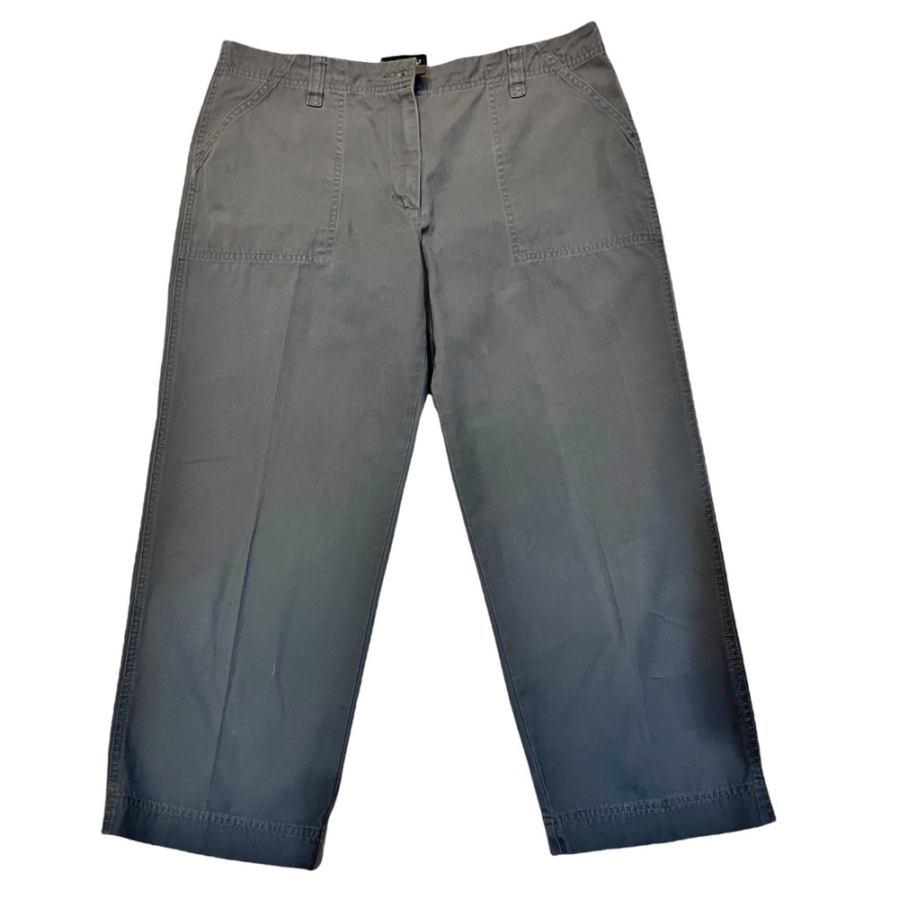 Eddie Bauer Gray 100% cotton capris EUC